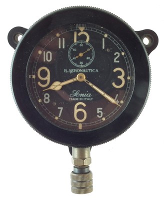 Lot 255 - WWII Italian Fascist Regia Aeronautica Aircraft clock by Sonia