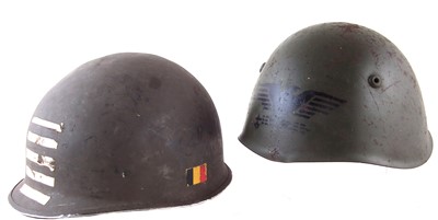 Lot 196 - Two steel army helmets