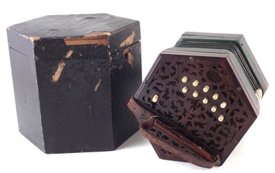 Lot 32 - Lachenal 20 key concertina with case