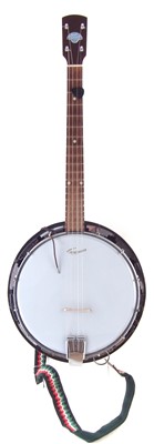 Lot 76 - John Grey four string banjo with case
