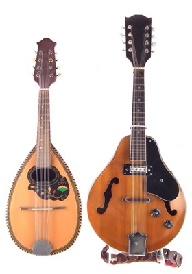 Lot 93 - Salterio bowl back mandolin and one other mandolin fitted with pickup