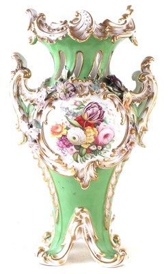 Lot 336 - Coalport encrusted twin handled vase