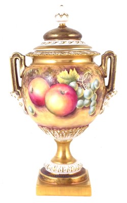 Lot 354 - Royal Worcester vase signed T. Nuit