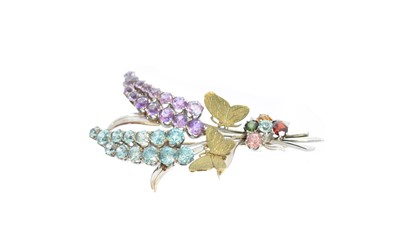 Lot 86 - A Cropp & Farr multi-gem spray brooch