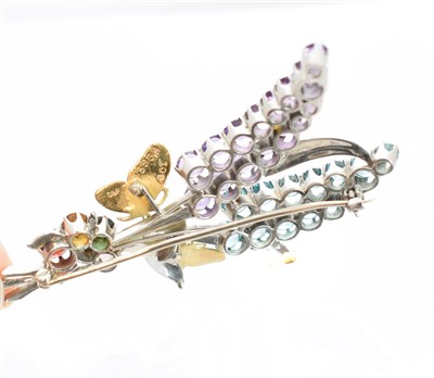 Lot 86 - A Cropp & Farr multi-gem spray brooch