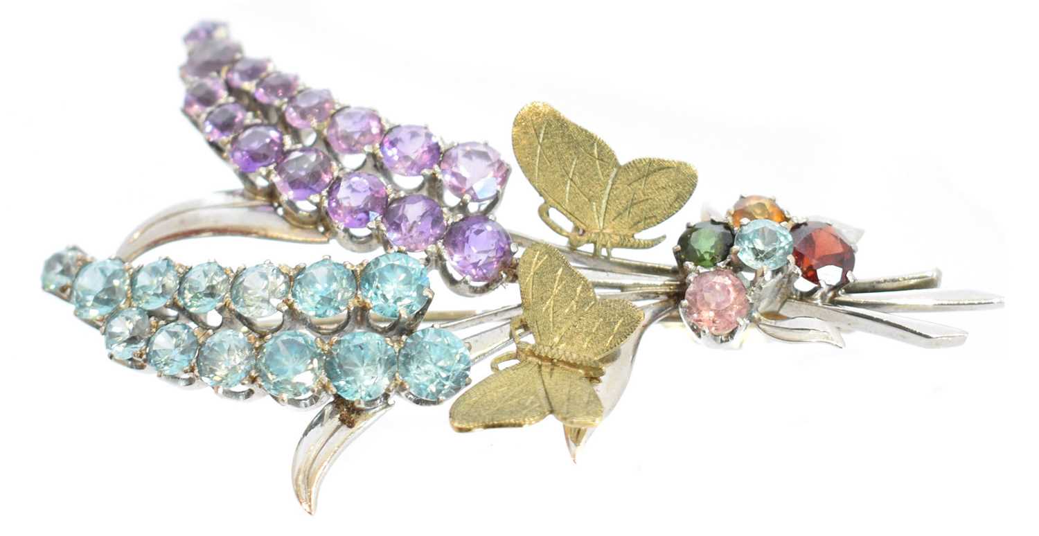 Lot 86 - A Cropp & Farr multi-gem spray brooch