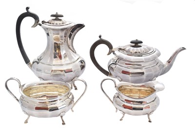 Lot 151 - A mid 20th century silver four piece teaset