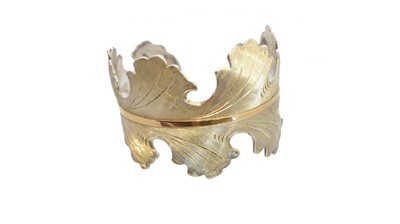 Lot 56 - A German silver cuff bangle,  in the style of Buccellati