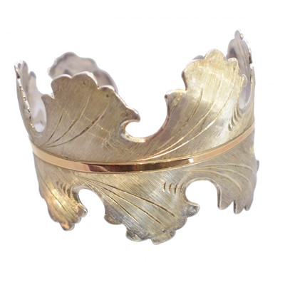Lot 56 - A German silver cuff bangle,  in the style of Buccellati
