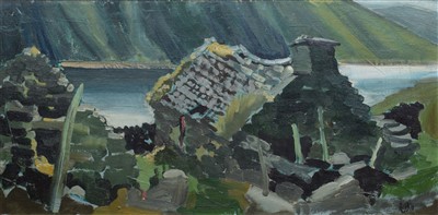 Lot 433 - Roy Burrows, "Hafod by Llyn Cowlyd", oil.