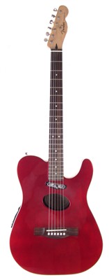 Lot 53 - Fender Telecoustic electric acoustic guitar with soft case