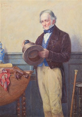 Lot 560 - Henry Terry, "Sunday Morning", watercolour.