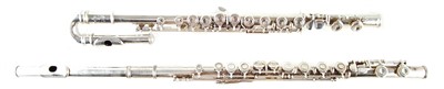 Lot 23 - Artley Flute, Buffet curved head flute and a collection of music