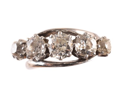 Lot 209 - An 18ct gold diamond five stone ring
