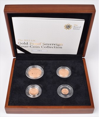 Lot 130 - Elizabeth II, United Kingdom, 2012, Gold Proof Four-Coin Sovereign Collection, Royal Mint.