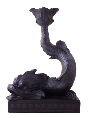 Lot 351 - Wedgwood black basalt candlestick