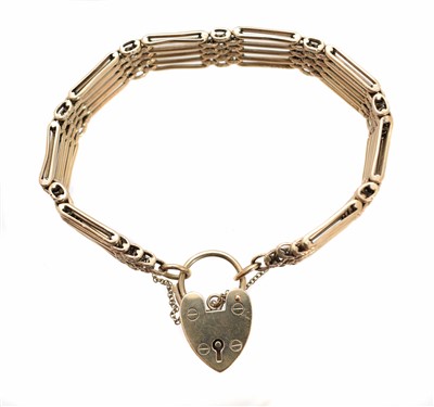Lot 58 - A 9ct gold gate-link bracelet