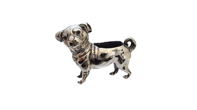 Lot 24 - An early 20th Century novelty silver pug pin cushion