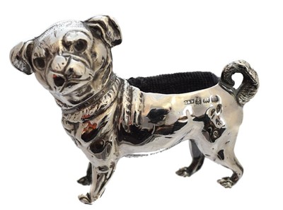 Lot 24 - An early 20th Century novelty silver pug pin cushion