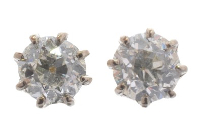 Lot 106 - A pair of old cut diamond stud earrings