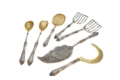 Lot 12 - A set of Russian silver handled flatware