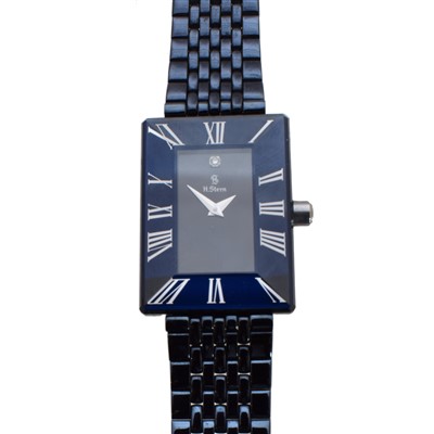Lot 278 - A H. Stern ladies faceted sapphire stainless steel quartz wristwatch