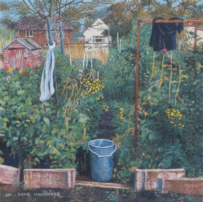 Lot 429 - David Hillhouse, "The Blue Bucket", egg-tempera and a signed print by the artist (2).