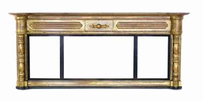 Lot 630 - Early 19th century gesso three glass over mantel mirror