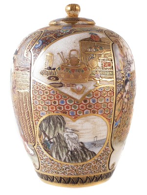Lot 375 - Japanese satsuma lidded vase