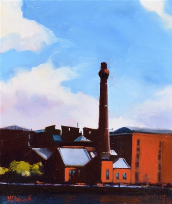 Lot 459 - Michael Ashcroft, "Albert Dock, Liverpool", oil.