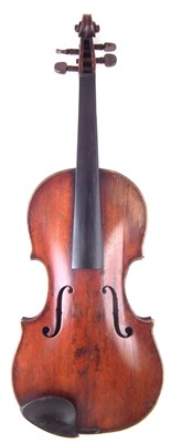 Lot 14 - German violin with three bows and a case