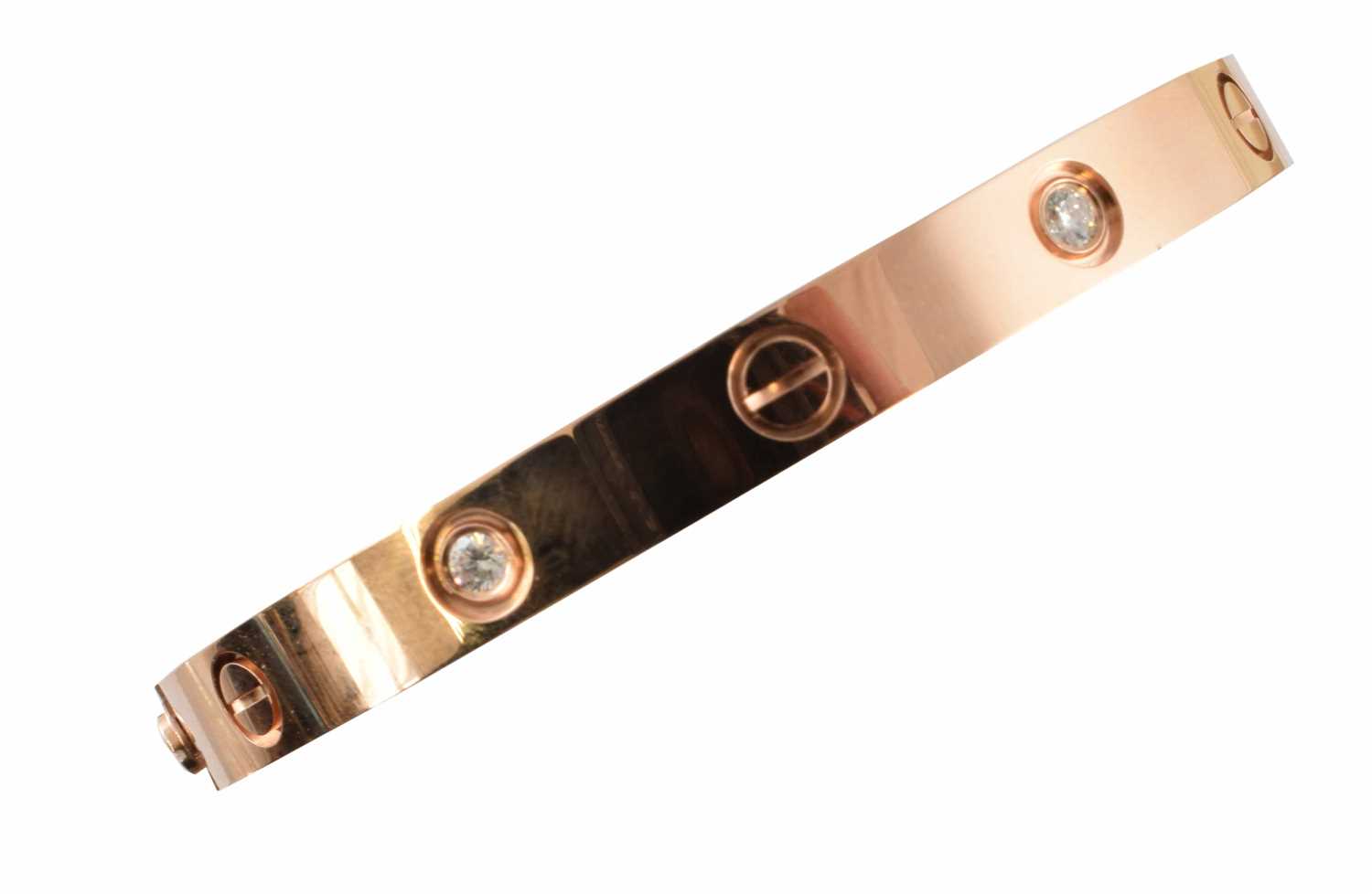 Lot 52 - A Cartier diamond LOVE bangle
