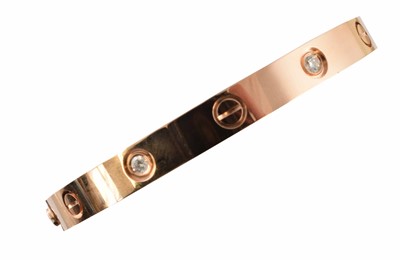 Lot 52 - A Cartier diamond LOVE bangle
