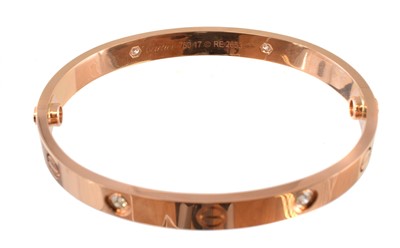 Lot 52 - A Cartier diamond LOVE bangle