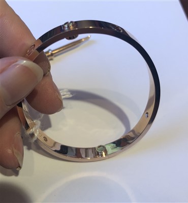 Lot 52 - A Cartier diamond LOVE bangle