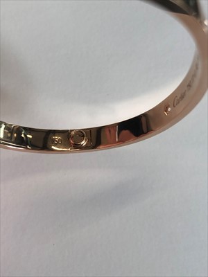 Lot 52 - A Cartier diamond LOVE bangle