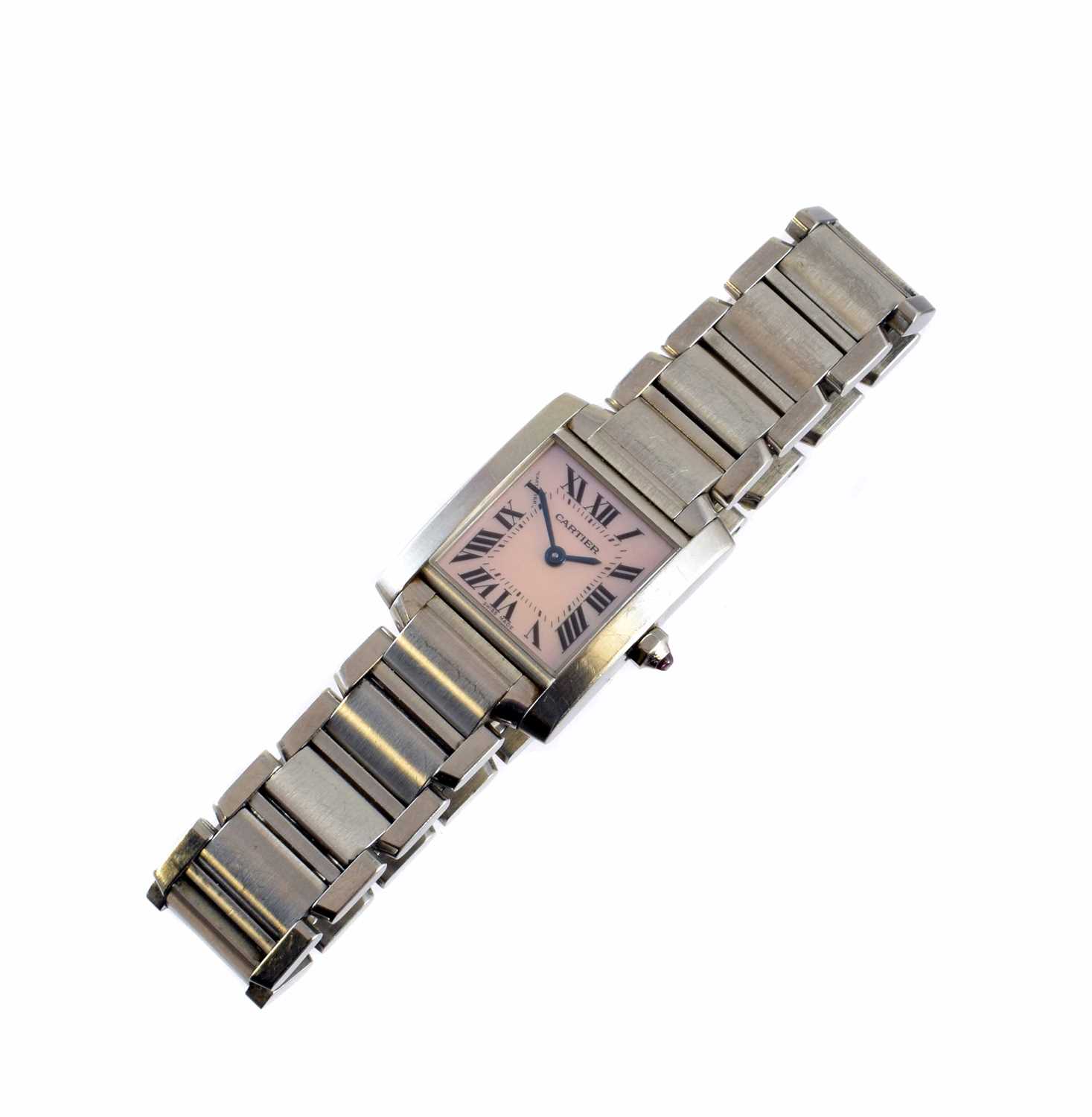 Lot 272 - A Cartier stainless steel Tank Francaise wristwatch