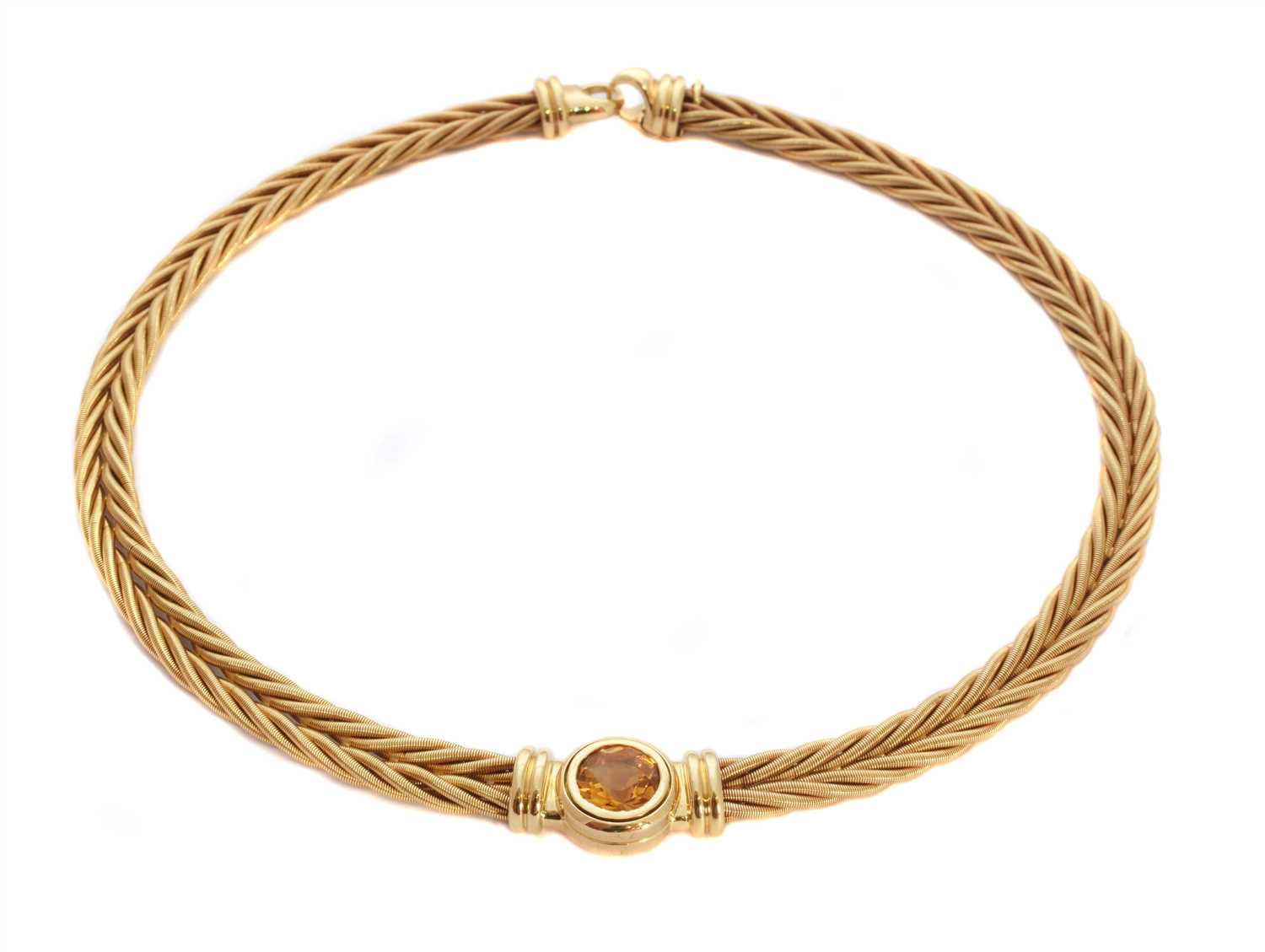 169 - An 18ct gold citrine necklace by Wellendorff,