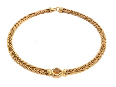 Lot 169 - An 18ct gold citrine necklace by Wellendorff
