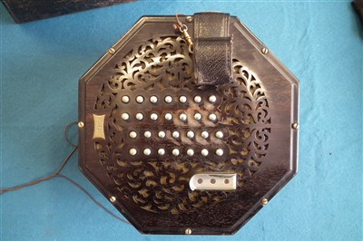 Lot 102 - Wheatstone 56 key concertina.