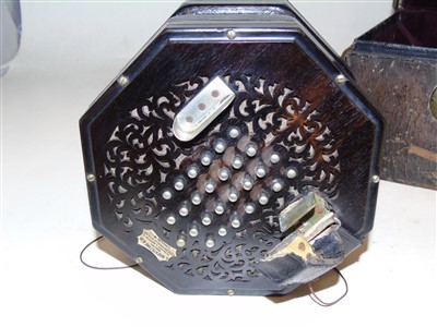 Lot 102 - Wheatstone 56 key concertina.