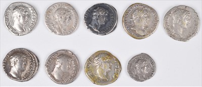 Lot 193 - Hadrian denarii x 8 and quinarius (9).