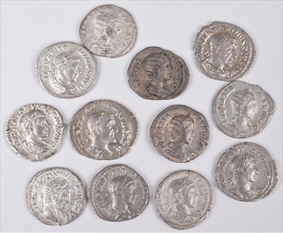 Lot 186 - Denarii of Maximinus I, Julia Mamaea, Severus Alexander, Elagabalus, Julia Soemias, Fine to VF (12).