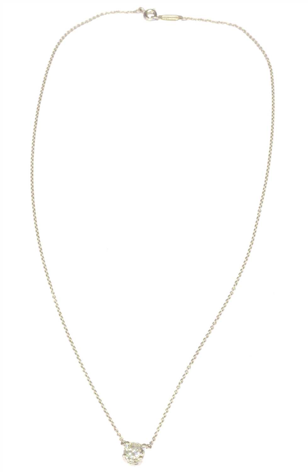 Lot 157 - A Tiffany & Co. diamond single stone pendant