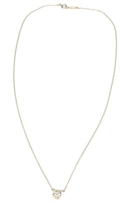 Lot 157 - A Tiffany & Co. diamond single stone pendant