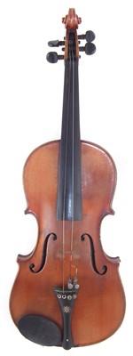 Lot 104 - Violin and bow in case.