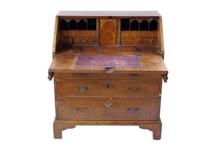 Lot 594 - Mid 18th century walnut bureau