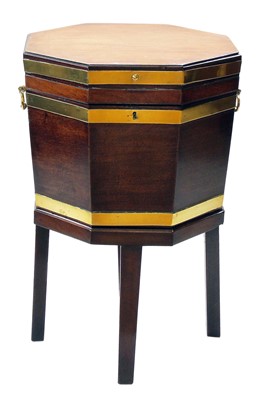 Lot 636 - George III mahogany wine cooler