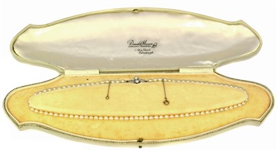 Lot 149 - A cultured pearl and diamond necklace