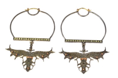 Lot 217 - A pair of Stephen Webster silver and sapphire earrings